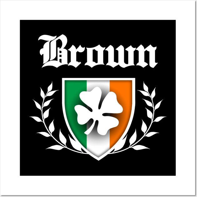 Brown Shamrock Crest Wall Art by robotface